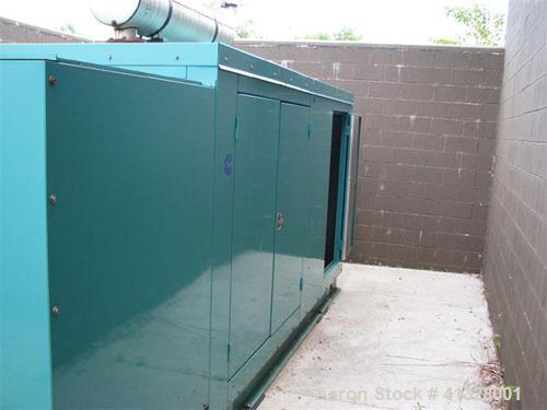 Used Cummins 215 kW natural gas generator set. Cummins GTA855-GS/GC2 engine. 3/60/277/480V, main-line circuit breaker 1200 amp. Sound attenuated enclosure. 179 hours. Yr 2001.