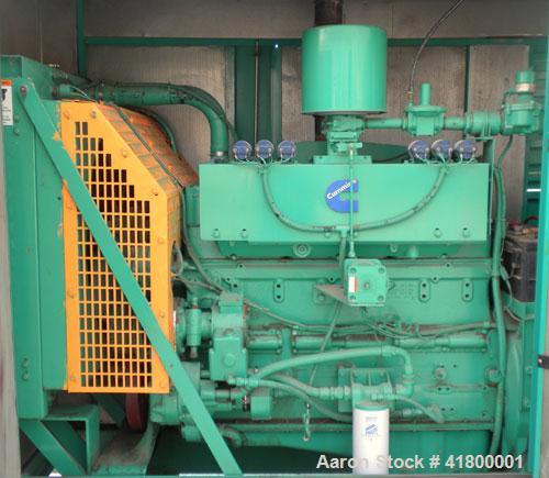 Used Cummins 140 kW natural gas generator set. Cummins G855 natural gas engine rated 220HP at 1800 RPM, SN-25229790. Newage 3/60/480V generator end. 400 Amp main-line circuit breaker. Block heater. W...