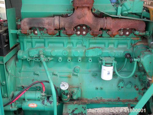 Used Cummins 140 kW natural gas generator set. Cummins G855 natural gas engine rated 220HP at 1800 RPM, SN-25229790. Newage 3/60/480V generator end. 400 Amp main-line circuit breaker. Block heater. W...