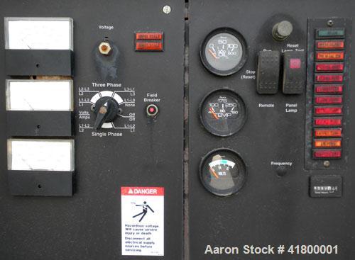 Used Cummins 140 kW natural gas generator set. Cummins G855 natural gas engine rated 220HP at 1800 RPM, SN-25229790. Newage 3/60/480V generator end. 400 Amp main-line circuit breaker. Block heater. W...