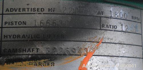 Used Cummins 140 kW natural gas generator set. Cummins G855 natural gas engine rated 220HP at 1800 RPM, SN-25229790. Newage 3/60/480V generator end. 400 Amp main-line circuit breaker. Block heater. W...