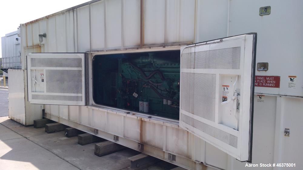 Used Cummins 1500 kW standby (1250 kW prime) diesel generator set, model 1500DFLE, SN-K010303579. Cummins KTA-50-G9 engine rated 2220 HP at 1800 RPM, SN-25274894. 3/60/277/480V. PMG  permanent magnet...