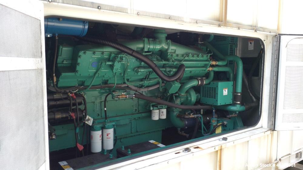 Used Cummins 1500 kW standby (1250 kW prime) diesel generator set, model 1500DFLE, SN-K010303579. Cummins KTA-50-G9 engine rated 2220 HP at 1800 RPM, SN-25274894. 3/60/277/480V. PMG  permanent magnet...