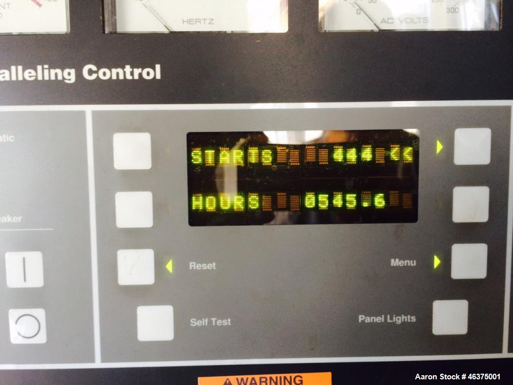 Used Cummins 1500 kW standby (1250 kW prime) diesel generator set, model 1500DFLE, SN-K010303579. Cummins KTA-50-G9 engine rated 2220 HP at 1800 RPM, SN-25274894. 3/60/277/480V. PMG  permanent magnet...