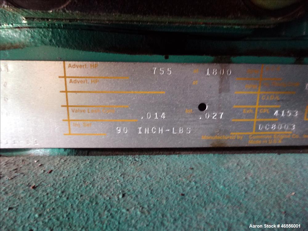 Used Cummins 500 kW Standby (455 kW Prime) Diesel Generator Set, Model DFED-404