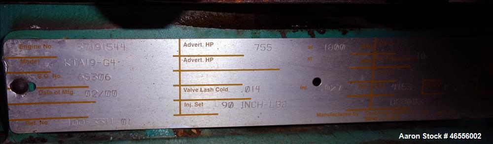 Used Cummins 500kW diesel generator  model DFED. Cummins KTA19-G4 engine