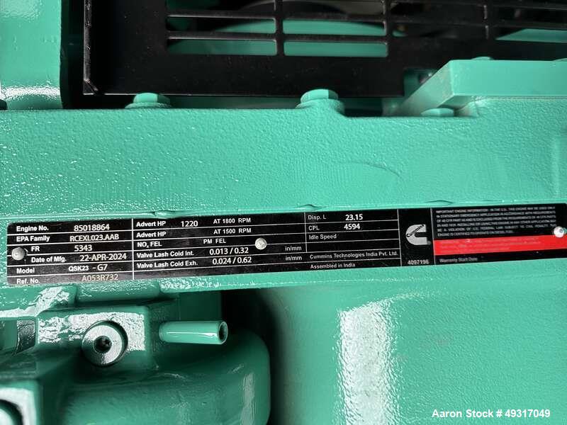 Unused Cummins 750 kW Diesel Generator – Model DQCB, Tier 2, UL142 Fuel Tank, Sound Enclosure (2024)