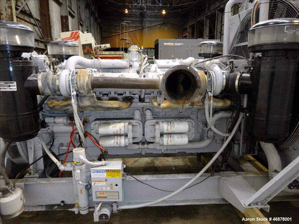 Used- Detroit Diesel Spectrum 1000 kW diesel generator. Detroit 24V-71TA engine