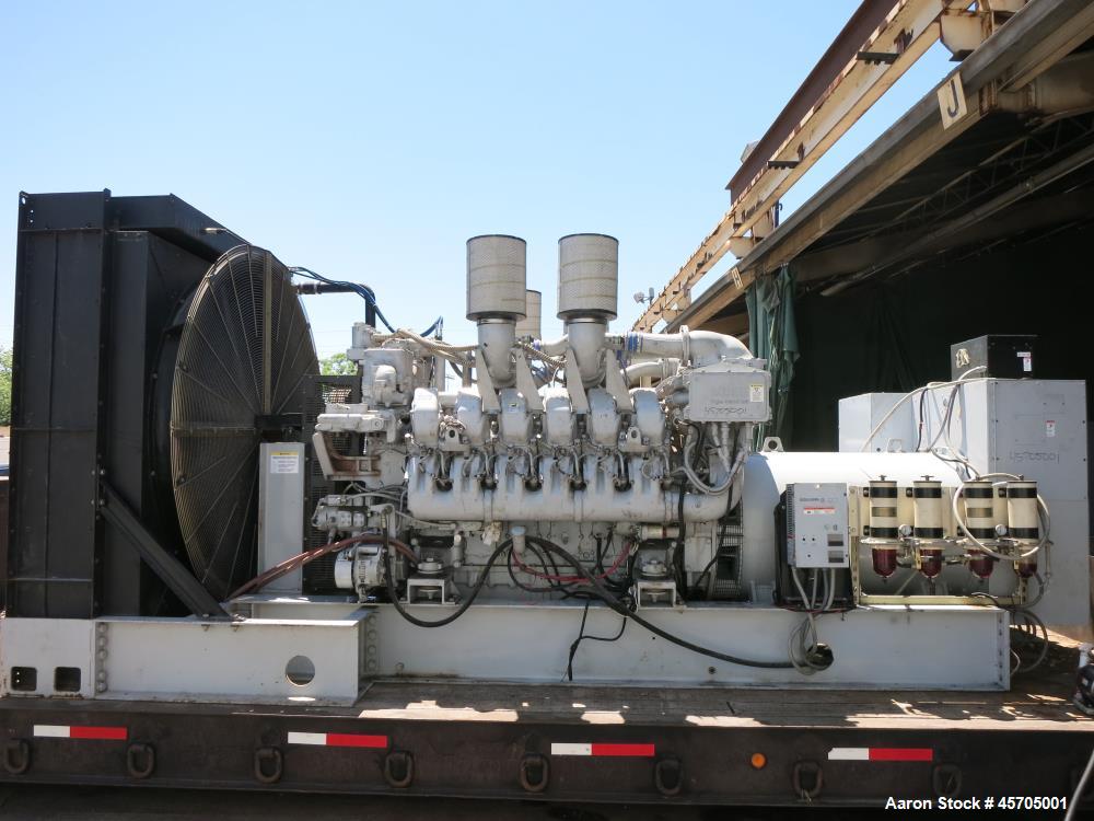 Used Detroit Diesel / MTU 1360 kW diesel generator. MTU model 12V4000 engine