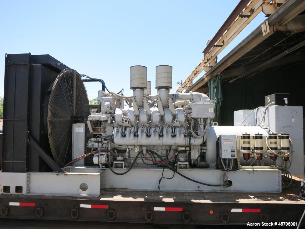 Used-Detroit Diesel / MTU 1360 kW diesel generator. MTU model 12V4000 engine