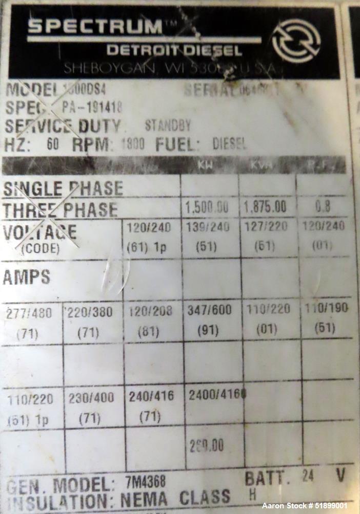 Detroit Diesel / MTU Spectrum Diesel Generator