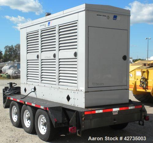 Used Detroit Diesel / MTU trailer mounted 300 kW diesel generator set, Detroit Diesel model 300DSE, serial #773417, Detroit Diesel model S60 4-cycle engine rated 490HP @ 1800 RPM, turbocharged, after...