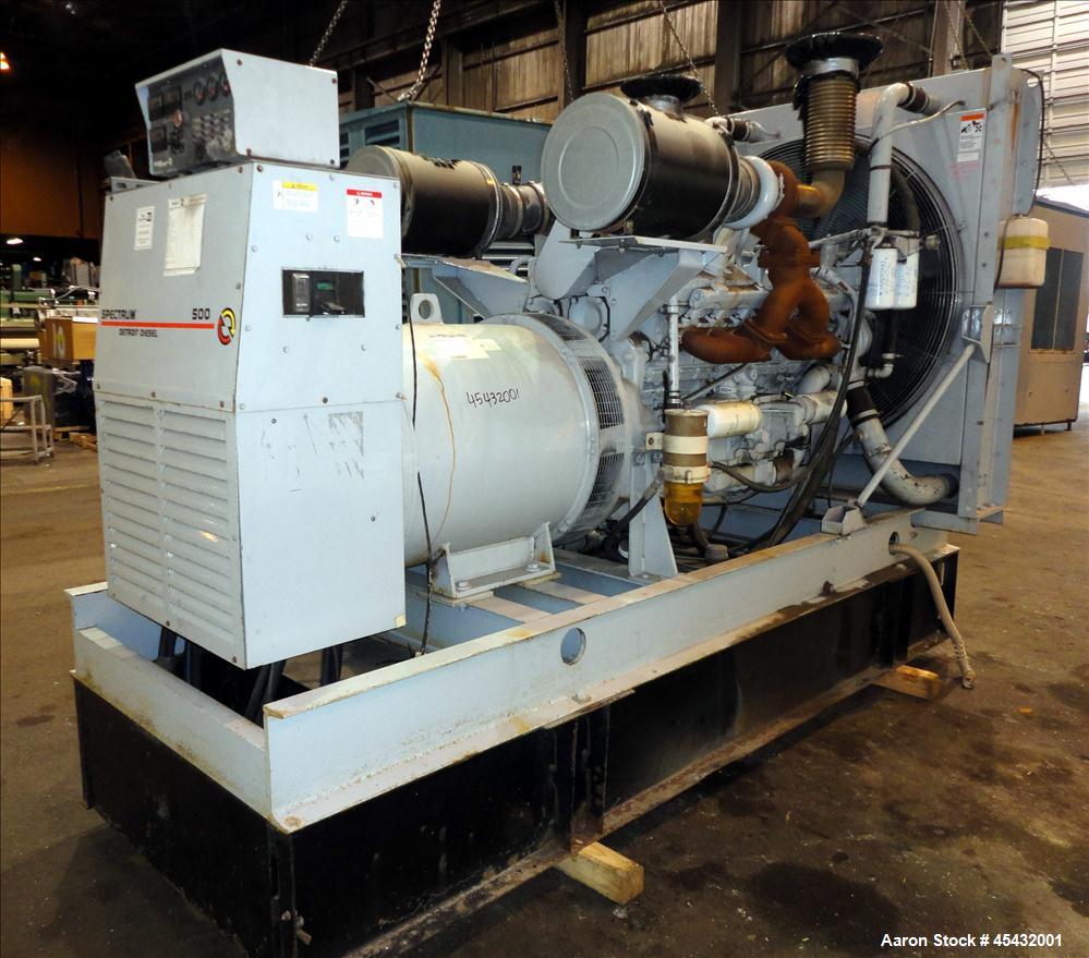 Used Detroit Diesel Spectrum 500 kW Standby Diesel Generator Set, Model 500DS60