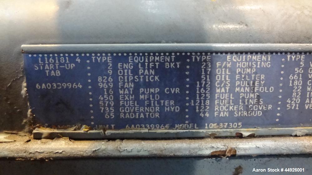 Used Detroit Diesel 250kW Diesel Generator Set.  Detroit Diesel 6V-71T engine SN-6A0339964. 3/60/277/480V.  514 Hours.  Passed load test (210kW) 4/26/2013.