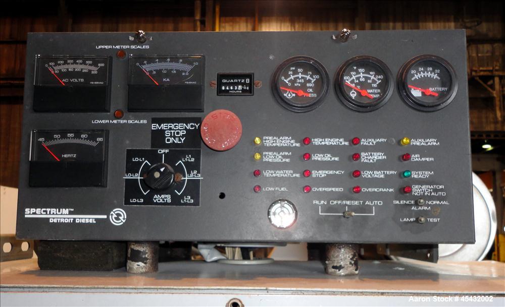 Used Detroit Diesel Spectrum 500 kW Standby Diesel Generator Set, Model 500DS60