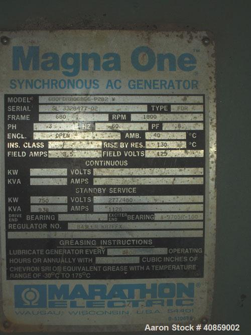 Used Detroit Diesel 750 kW diesel generator set. Detroit Diesel 16V92T engine, 1095 brake horsepower, serial #16VF006867. Marathon Electric Magna One 3/60/277/480V, 1800 rpm, model 680FDR8068GG-P282W...