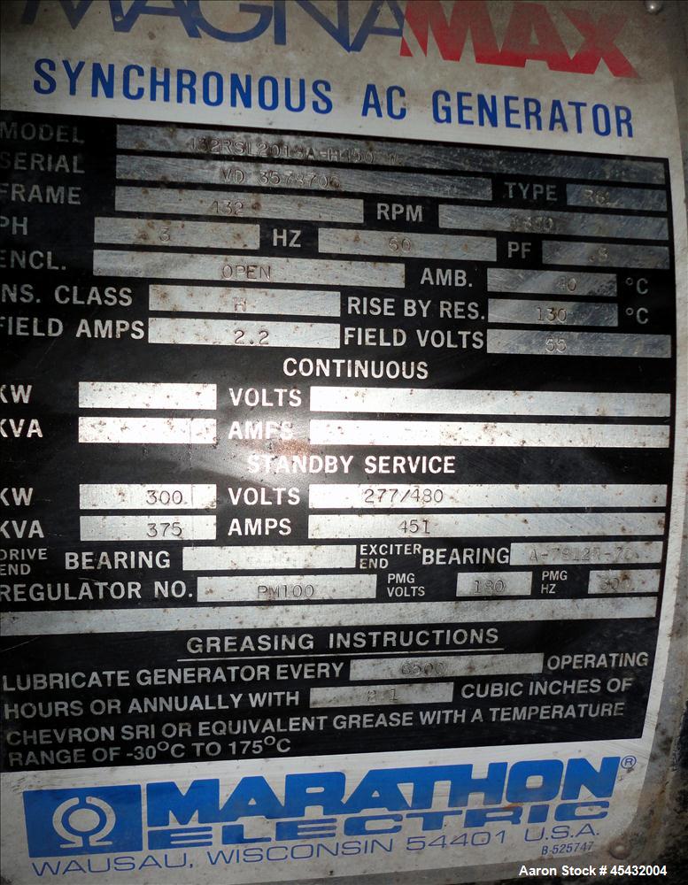 Used Detroit Diesel 300 kW Diesel Generator.  Detroit Diesel 6V-92TA engine.