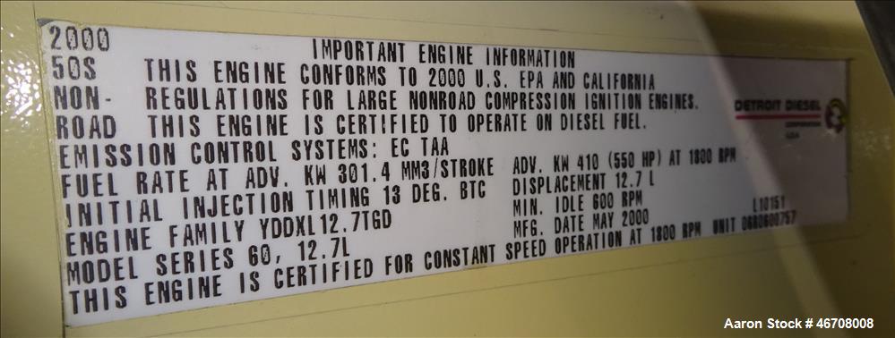 Used Kohler 300 kW Diesel Generator Model 300REOZDN.