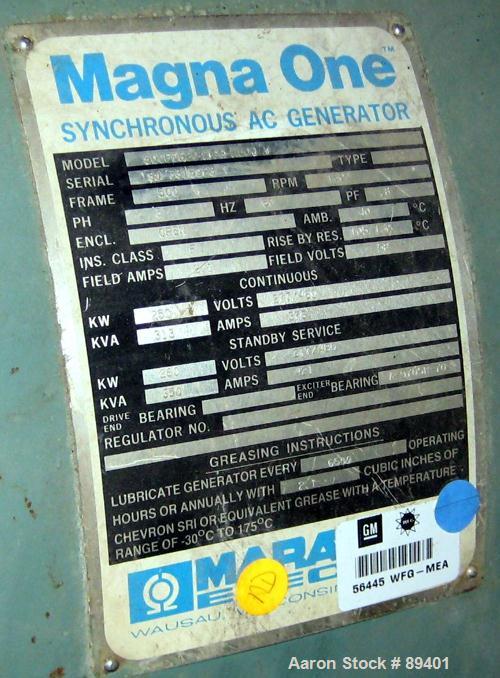 USED: Detroit Diesel generator rated 280 kW standby. Rated 250 kW continuous, 3/60/277-460 volt. Detroit Diesel Engine model 80637405, designed to operate at 415 HP @ 1800 RPM.Magna One synchronous A...