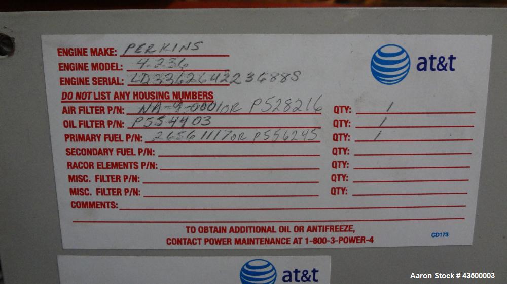Used EPS (Enterprise Power Systems) 40kW Diesel Generator Set. Perkins model 4246 engine SN-LQ336264223688S. 1/60/120/240V. EPS unit model ED40FGP4, serial #AD112072. Perkins model 4-236 engine, seri...