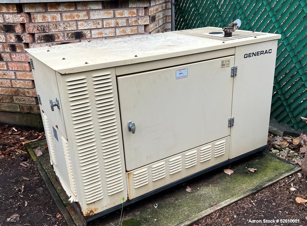 Used Generac Genset, Rated 20 KW, Natural Gas. 449 total hours.