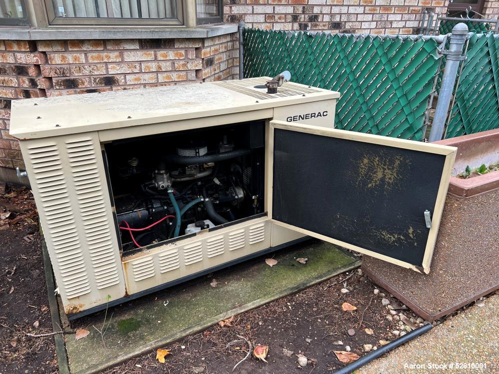 Used Generac Genset, Rated 20 KW, Natural Gas. 449 total hours.