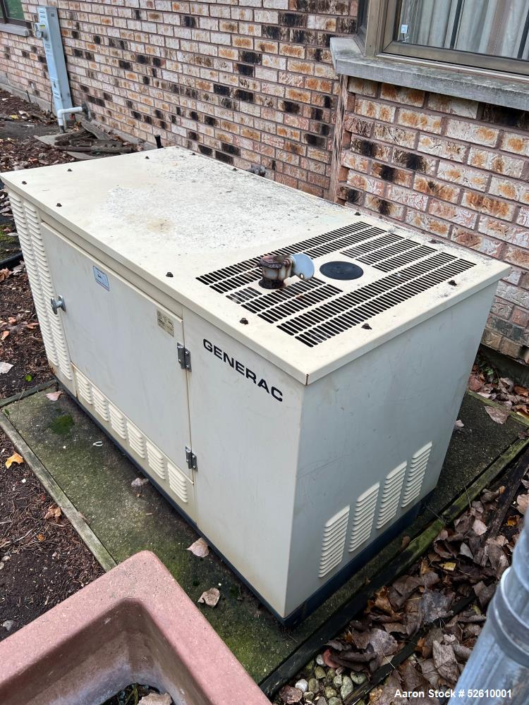 Used Generac Genset, Rated 20 KW, Natural Gas. 449 total hours.