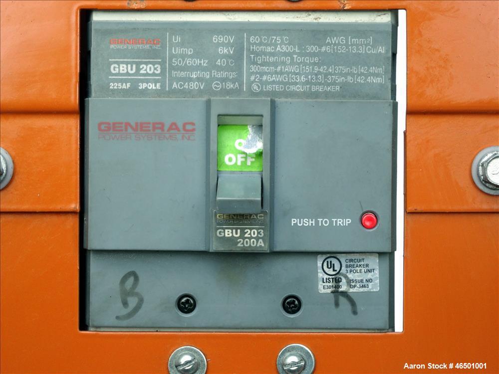 Used Generac 70 kW Standby (63 kW Prime) Natural Gas Generator Sset, Model SG07