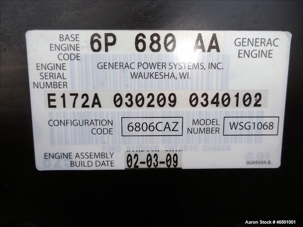 Used Generac 70 kW Standby (63 kW Prime) Natural Gas Generator Sset, Model SG07