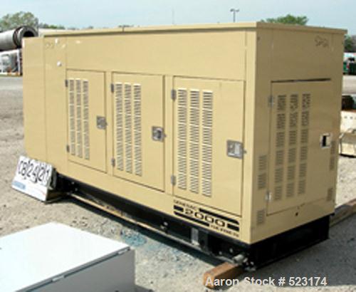 USED: Generac 100 kw standby LP gas generator, model 2322350100.100 kva, 1/60/120/240 volt, 416.6 amp. Brushless excitation, standardoutdoor weather enclosure, upsize alternator, 130 kw alternator,an...