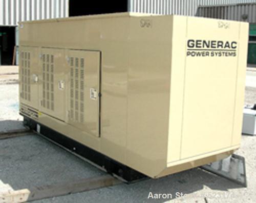USED: Generac 100 kw standby LP gas generator, model 2322350100.100 kva, 1/60/120/240 volt, 416.6 amp. Brushless excitation, standardoutdoor weather enclosure, upsize alternator, 130 kw alternator,an...