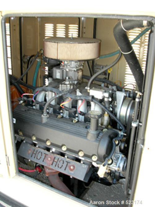 USED: Generac 100 kw standby LP gas generator, model 2322350100.100 kva, 1/60/120/240 volt, 416.6 amp. Brushless excitation, standardoutdoor weather enclosure, upsize alternator, 130 kw alternator,an...