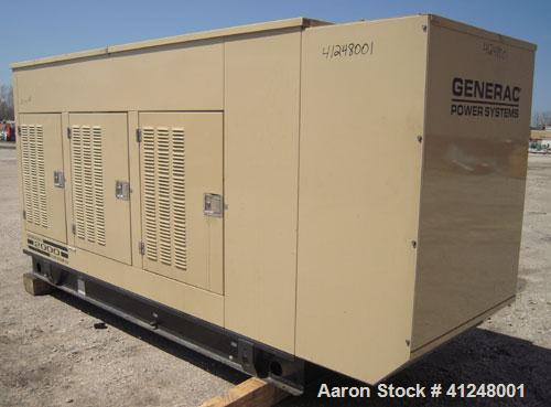 Used Generac 100kW natural gas generator set. Generac 2000 series model 3031950200. Ford 6.8L engine model OD 3454. 3/60/120/208V. 400 amp main line circuit breaker. Includes a battery charger. 97.1 ...