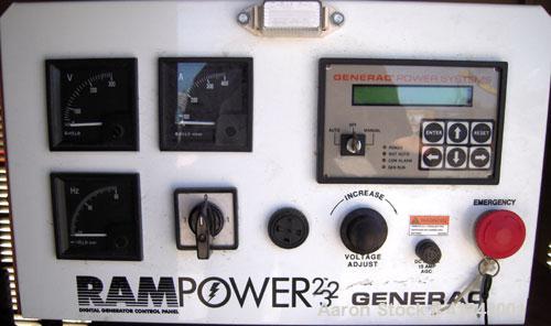 Used Generac 100kW natural gas generator set. Generac 2000 series model 3031950200. Ford 6.8L engine model OD 3454. 3/60/120/208V. 400 amp main line circuit breaker. Includes a battery charger. 97.1 ...