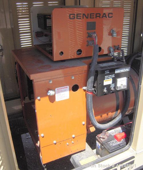 Used Generac 100kW natural gas generator set. Generac 2000 series model 3031950200. Ford 6.8L engine model OD 3454. 3/60/120/208V. 400 amp main line circuit breaker. Includes a battery charger. 97.1 ...