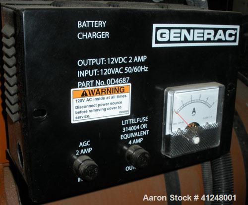 Used Generac 100kW natural gas generator set. Generac 2000 series model 3031950200. Ford 6.8L engine model OD 3454. 3/60/120/208V. 400 amp main line circuit breaker. Includes a battery charger. 97.1 ...