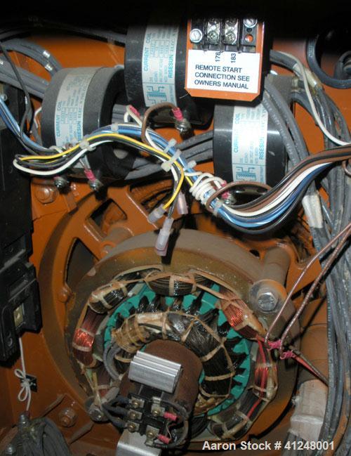 Used Generac 100kW natural gas generator set. Generac 2000 series model 3031950200. Ford 6.8L engine model OD 3454. 3/60/120/208V. 400 amp main line circuit breaker. Includes a battery charger. 97.1 ...