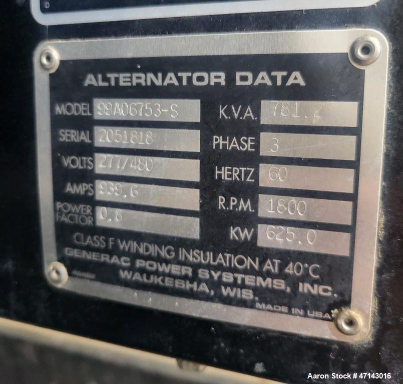 Used Generac Diesel Standby Generator – Model 572RSL4030 (625 kW, Low Hours)