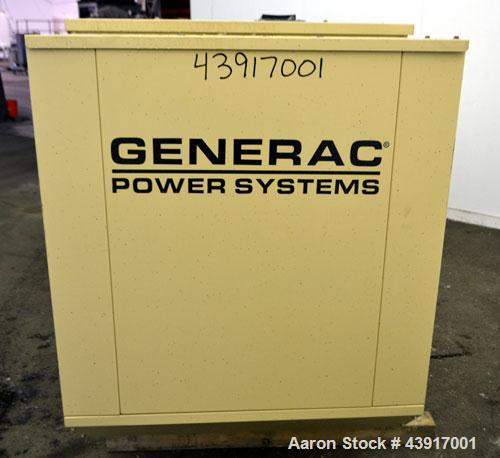 Used Generac 60 kW Standby Natural Gas Generator Set, Model 6505970200, Serial #2088157. 3/60/120/208V, 200 Amp mainline circuit breaker. Weather enclosure. 115 Hours. Year 2006. Passed load test 11/...
