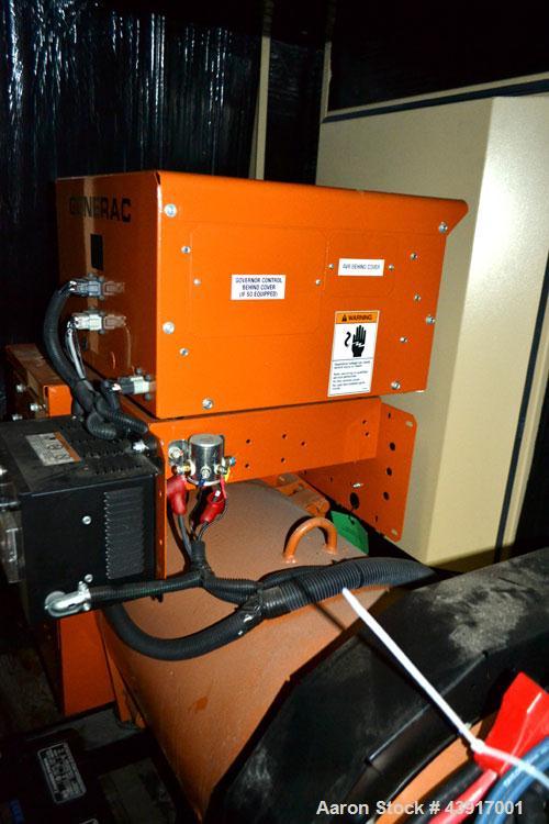 Used Generac 60 kW Standby Natural Gas Generator Set, Model 6505970200, Serial #2088157. 3/60/120/208V, 200 Amp mainline circuit breaker. Weather enclosure. 115 Hours. Year 2006. Passed load test 11/...