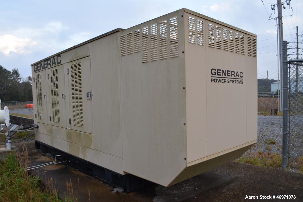 Used Generac Power Systems 300 KW Diesel Generator Set. Model 8533410200, type code SD0300-K369.0D18HPYY C, serial# 2094495, built 2007. John Deere 9.0 liter 6 cylinder engine, model 6090HF485, seria...