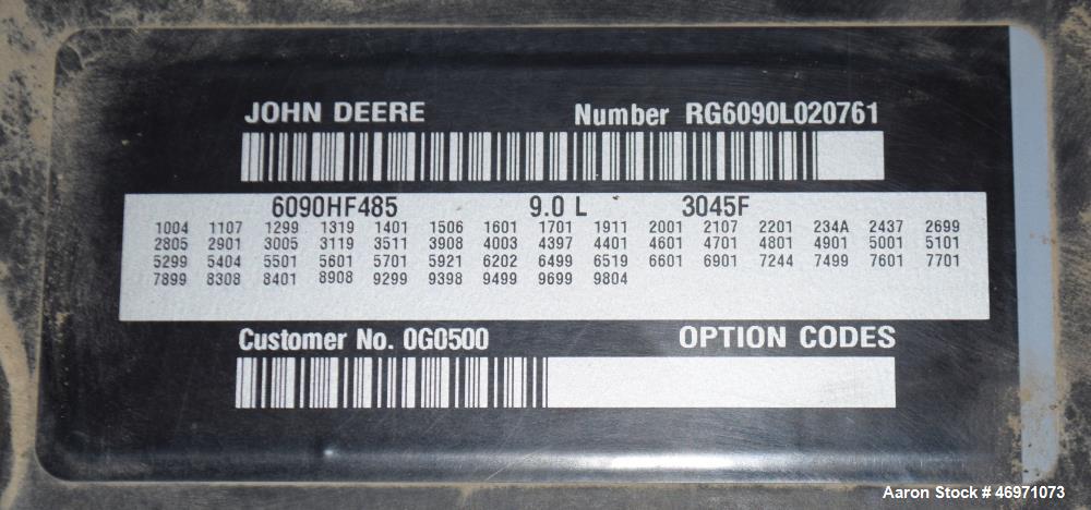 Used Generac Power Systems 300 KW Diesel Generator Set. Model 8533410200, type code SD0300-K369.0D18HPYY C, serial# 2094495, built 2007. John Deere 9.0 liter 6 cylinder engine, model 6090HF485, seria...