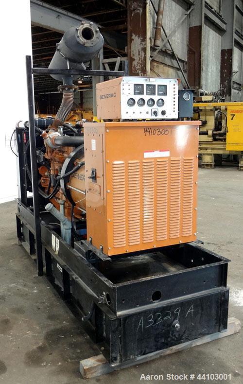 Used Generac 180 kW standby (140kW prime) diesel generator set, model 97A01001-S, type SD180-K367.5018CPNNC, SN-2033303. Generac 7.5DTA 7.5 liter engine rated 288 HP @ 1800 RPM. 3/60/277/480V. Curren...