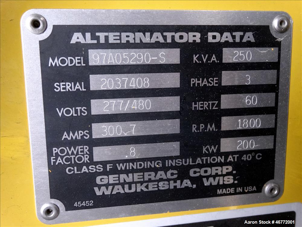 Caterpillar / Olympian / Generac 200 kW  diesel generator. CAT 3208 engine