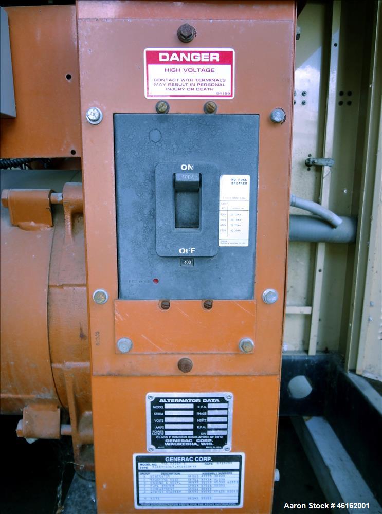 Used- Generac 100kW standby natural gas generator. GM 7.4 Liter engine.