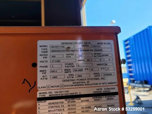 400 kW Generac MD400 Diesel Generator.