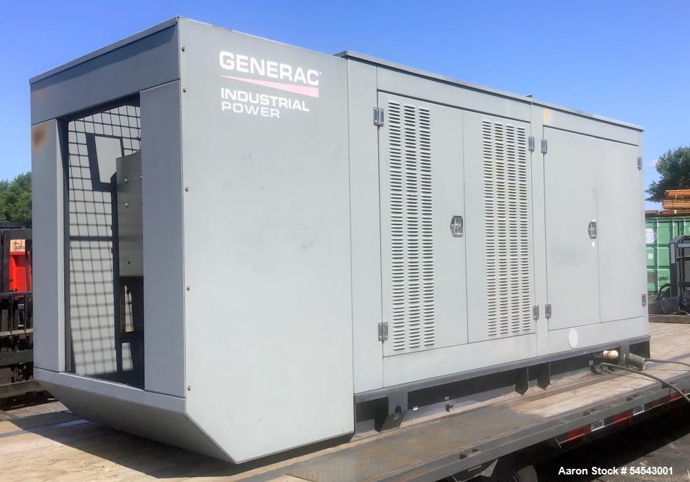 Used Generac Natural Gas Generator, Model MG0300. 300 KW. Enclosed OH0924 Engine. Weather Enclosure. Eaton Inline 630 Amp Breaker. Coolant Heater. Built 2012. 3/60/277/480V. 160 hours Reported. Seria...