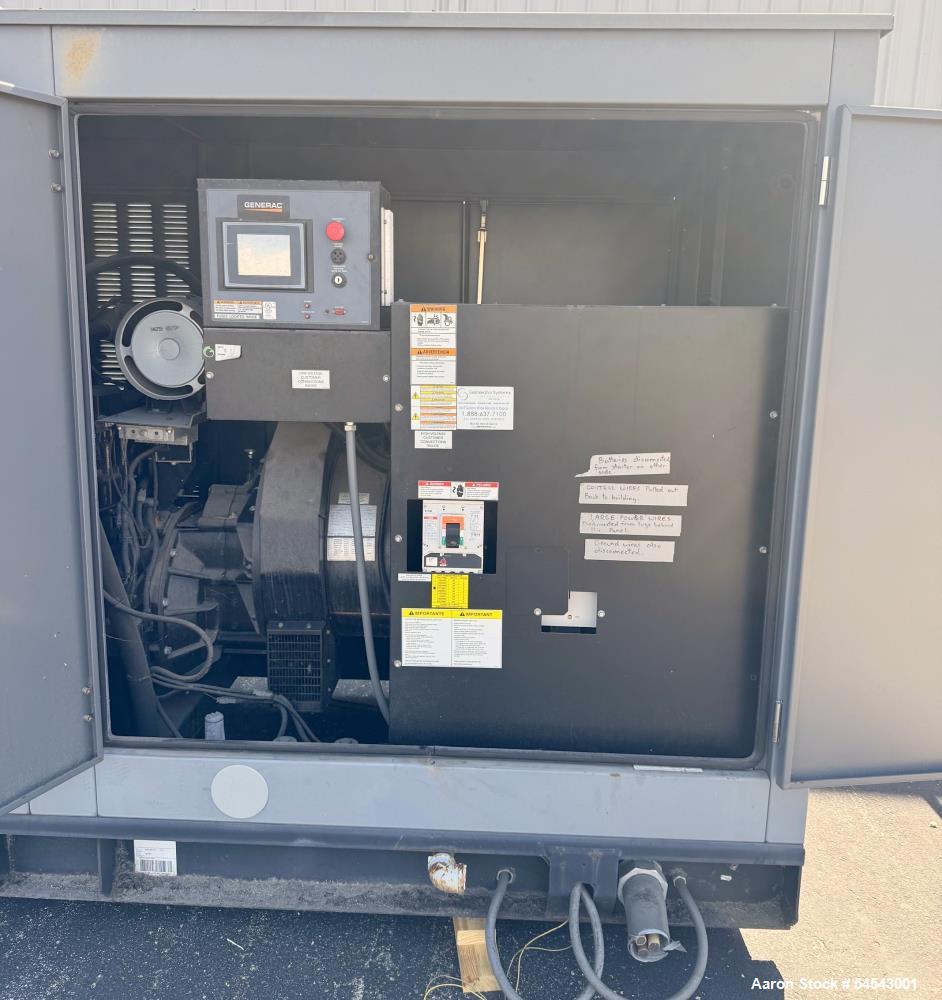 Used Generac Natural Gas Generator, Model MG0300. 300 KW. Enclosed OH0924 Engine. Weather Enclosure. Eaton Inline 630 Amp Breaker. Coolant Heater. Built 2012. 3/60/277/480V. 160 hours Reported. Seria...