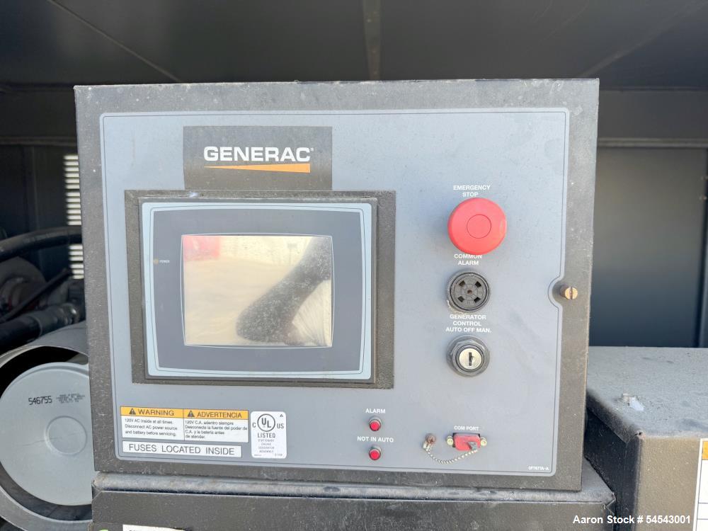 Used Generac Natural Gas Generator, Model MG0300. 300 KW. Enclosed OH0924 Engine. Weather Enclosure. Eaton Inline 630 Amp Breaker. Coolant Heater. Built 2012. 3/60/277/480V. 160 hours Reported. Seria...