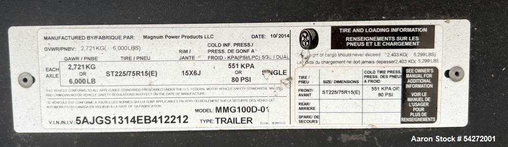 Rental-Grade Magnum MMG100 78 kW Prime Generator on Trailer – 2016, 57 Hours